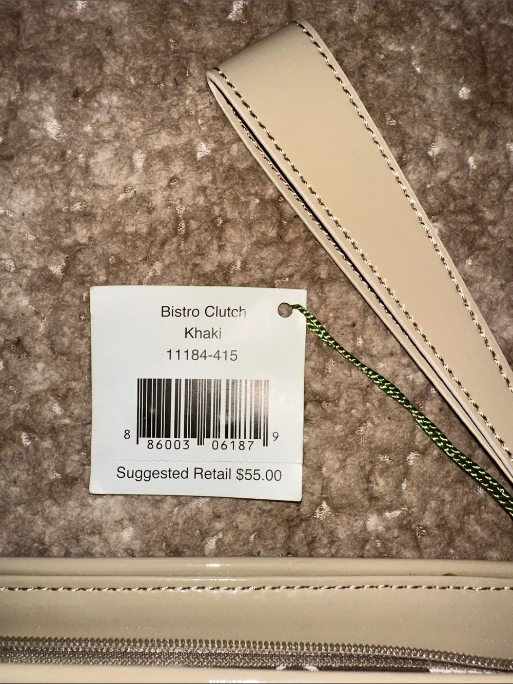 Vera Bradley Cream Quilted Wristlet Clutch with Turn-Lock Detail